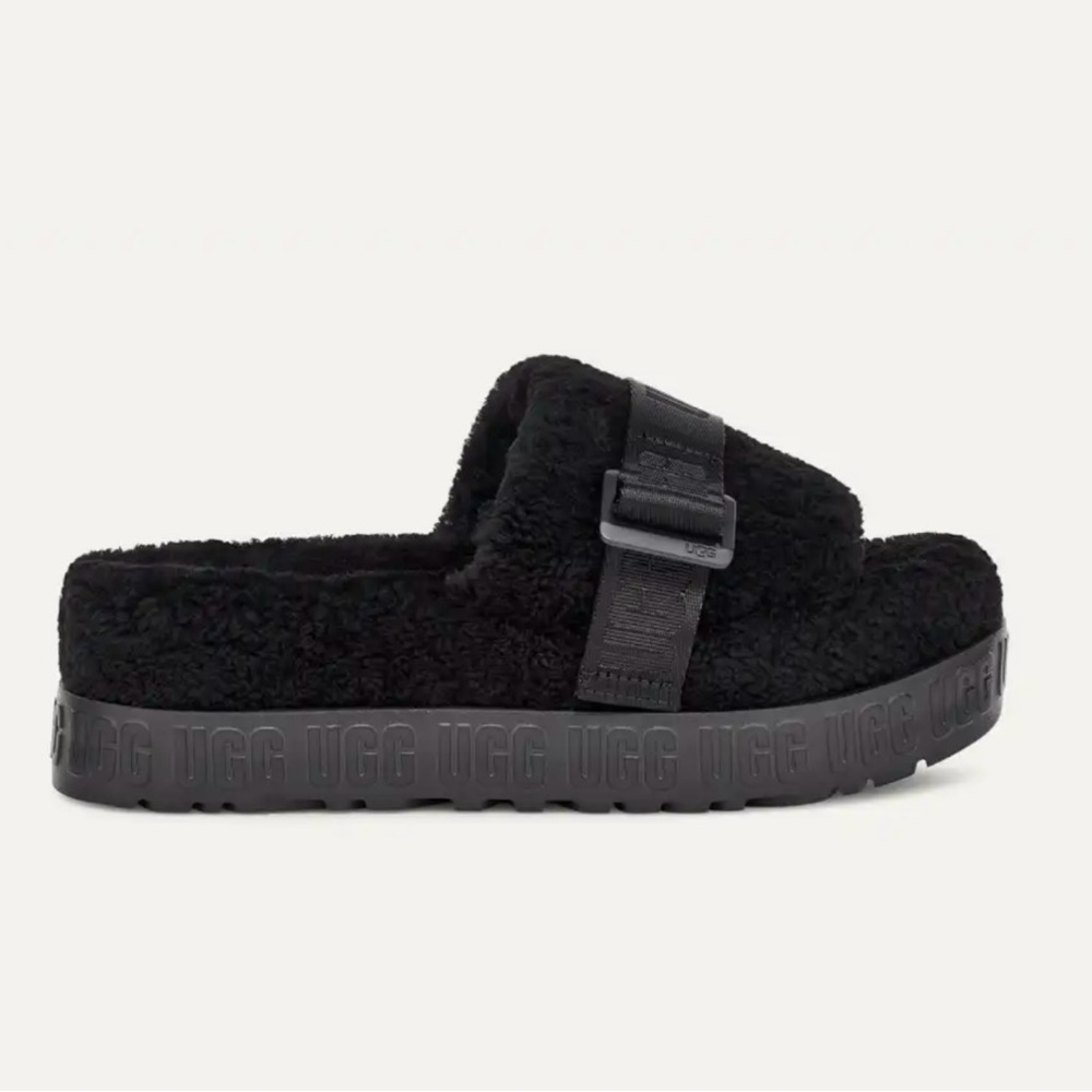 UGG Fluffita Black Slippers Minimalist Design New in box women’s size 8